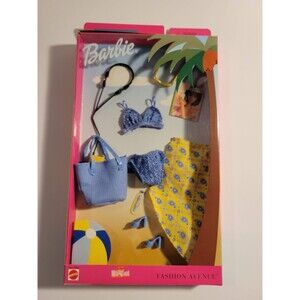 Vintage 2002 Barbie Fashion Avenue Splash Swimwear Blue Bikini Swimsuit NEW